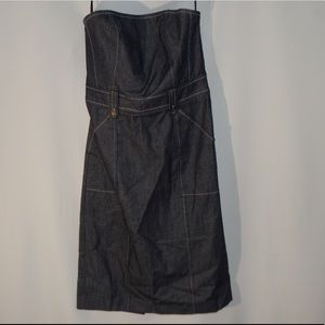 Express strapless denim dress